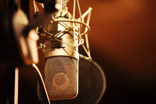 Professional microphone in the recording — Stock Photo, Image