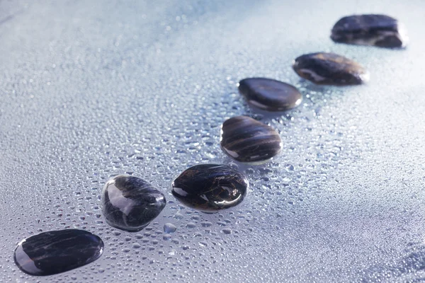 Stones in row with water drops — Stock Photo, Image