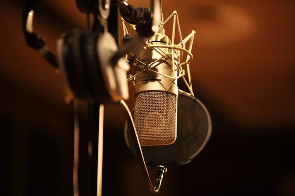 Professional microphone in the recording — Stock Photo, Image