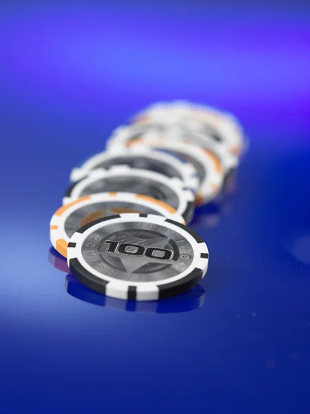 Rij van de casino chips — Stockfoto