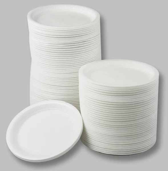 Disposable plastic plates — Stockfoto