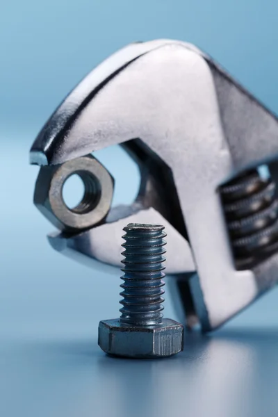 Adjusted Wrench and nut — Stock Photo, Image