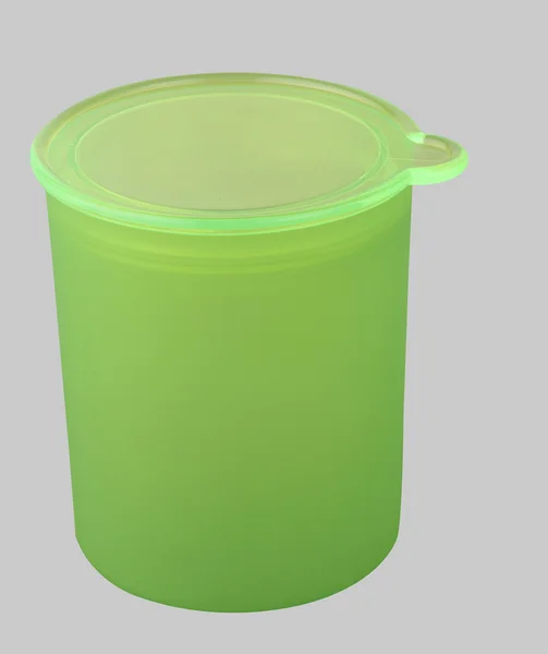 Green container with lid — 图库照片