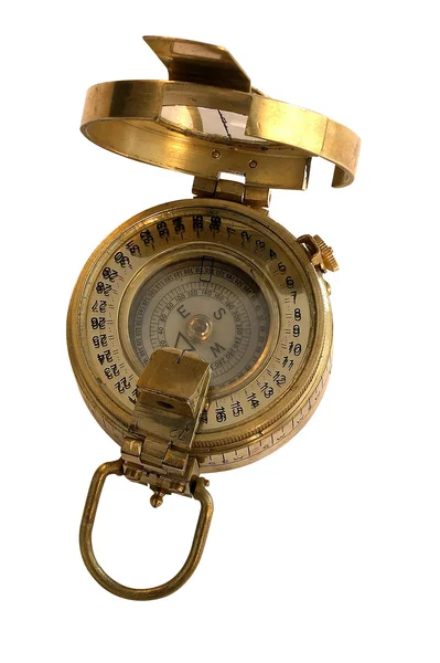 Zlatý starožitný kompas — Stock fotografie