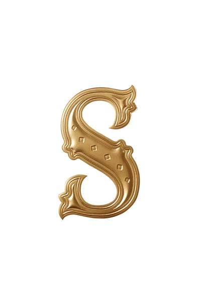 Golden alphabet Letter s — Stock Photo, Image