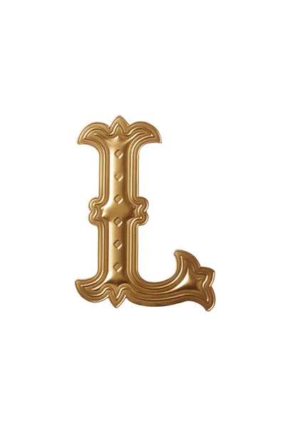 Golden alphabet Letter l — Stock Photo, Image