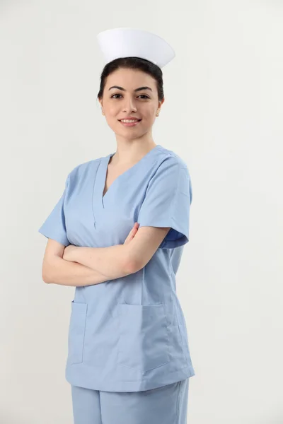 Asiática enfermeira em uniforme — Fotografia de Stock