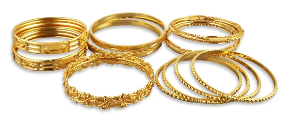 Group of Golden bangles — Stock Photo, Image