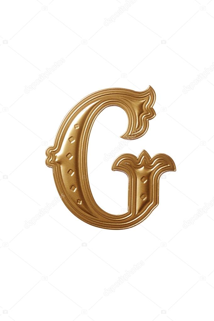 Golden alphabet Letter g