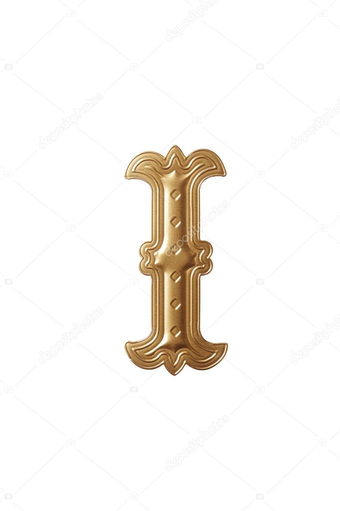 Golden alphabet Letter i