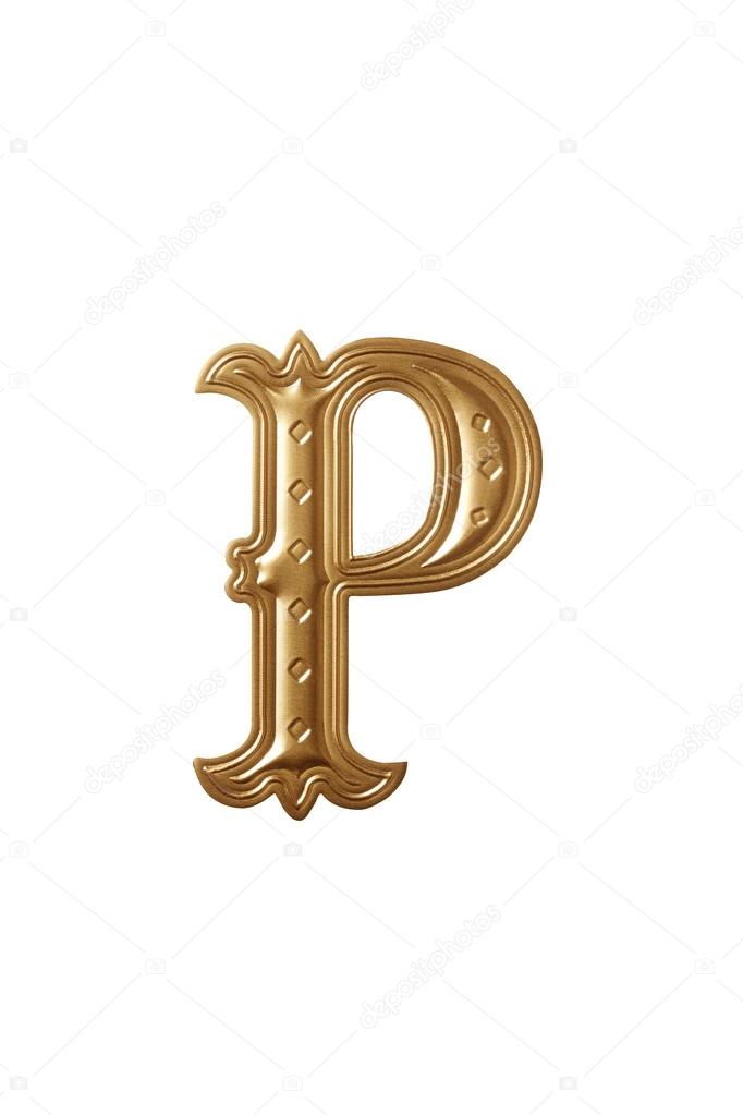 Golden alphabet Letter p