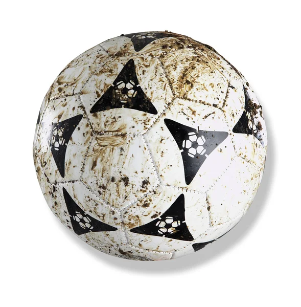 Dirty soccer ball — Stock Photo, Image