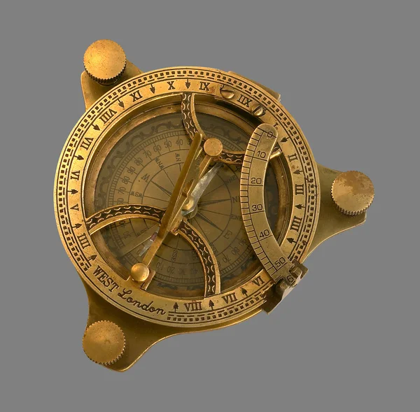 Золотий компас антикварні — стокове фото