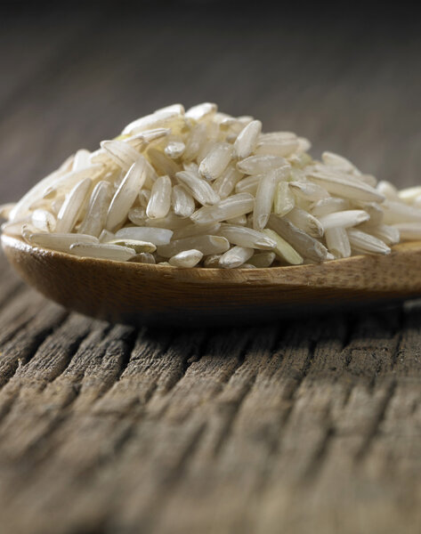 Glutinous rice  in spoon