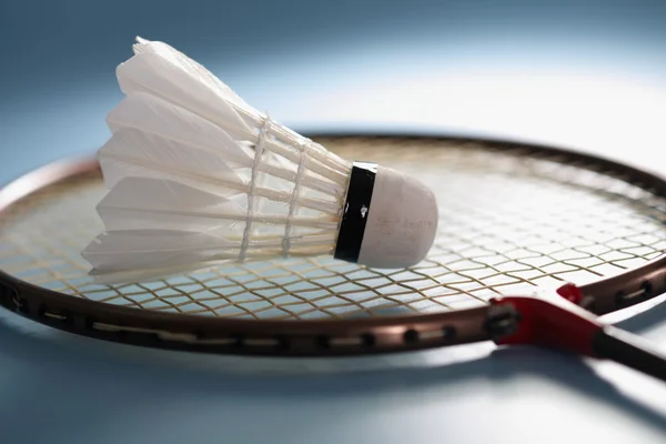 Badmintonové rakety a míčku — Stock fotografie