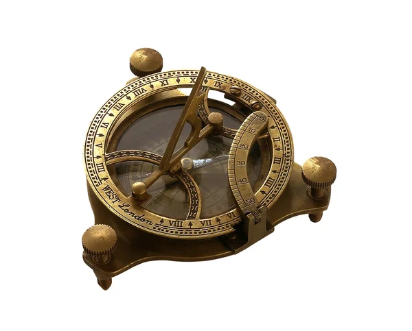 Golden antique compass — Stock Photo, Image