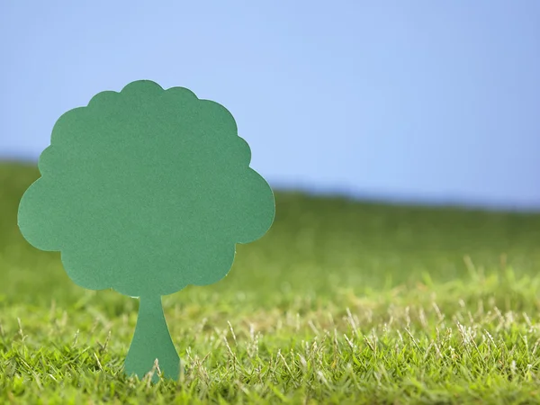 Yeşil kağıt ağaç — Stok fotoğraf