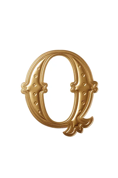 Golden alphabet Letter q — Stock Photo, Image