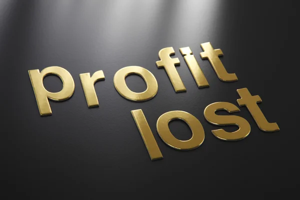 Words profit and lost — Stock Photo, Image