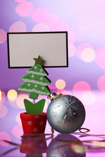 Blank card on christmas tree — Stock Photo, Image