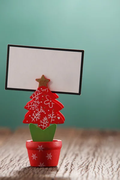 Blank card on christmas tree — Stock Photo, Image