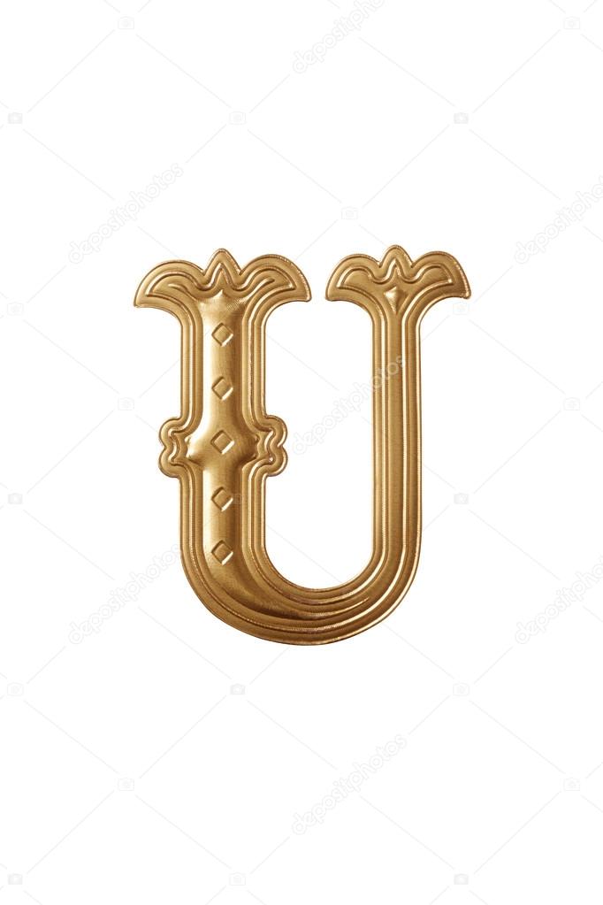 Golden alphabet Letter u