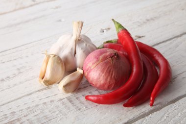 Biber, sarımsak ve soğan