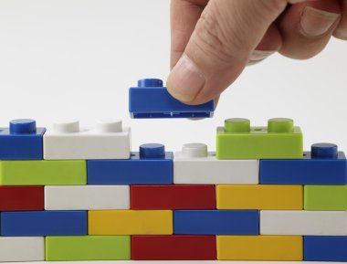 Renkli lego ayrıntıları