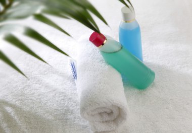 Bottle of the cleanser and toner clipart