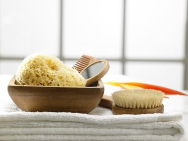 Banyo odasında sünger