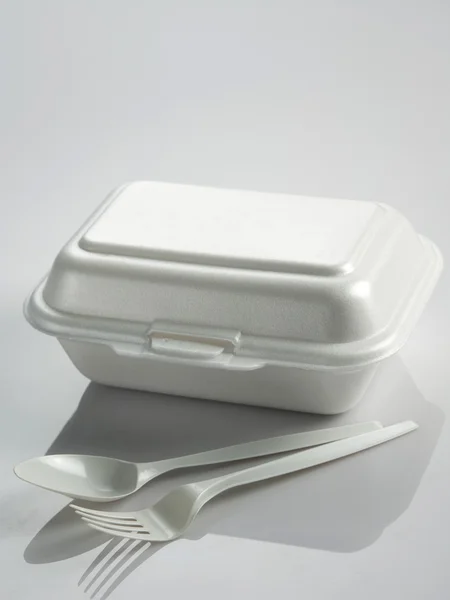 Polystyrénové oběd box — Stock fotografie