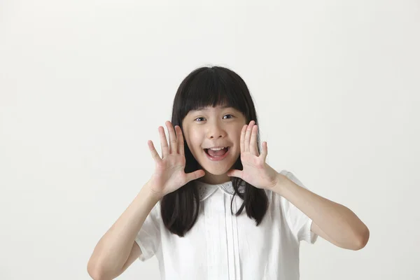 Menina chinesa gritando — Fotografia de Stock