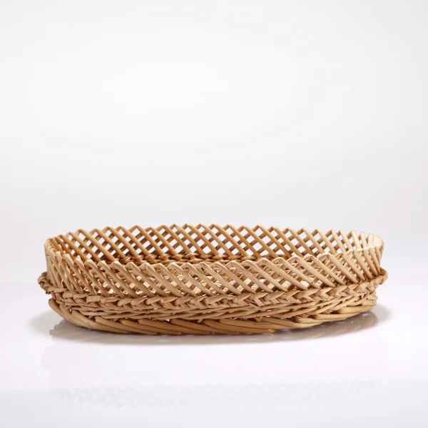Bamboo basket isolated — Stock Photo, Image