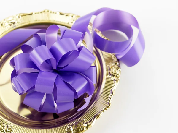 Purple ribbon bows — Stock Photo, Image