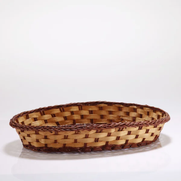 Bamboo basket on the white background — Stock Photo, Image