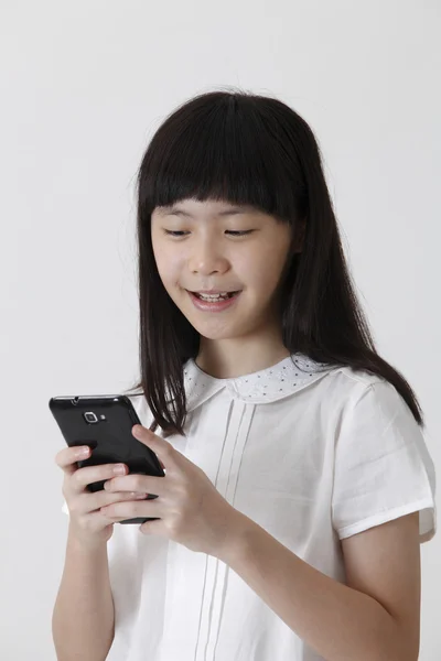 Girl sending sms — Stock Photo, Image