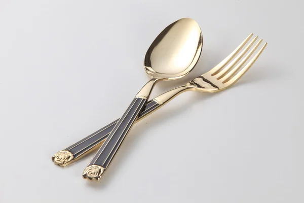Tenedor y cuchara de metal — Foto de Stock