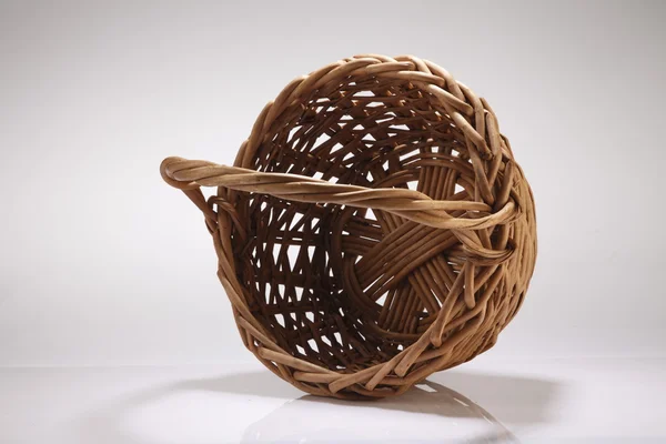 Bamboo basket isolated — Stock Photo, Image