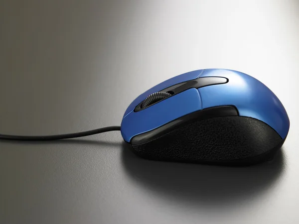 Blue color wired mouse — Stock Photo, Image