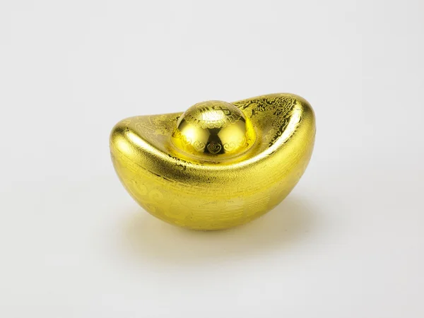 Golden ingot isolated — Stock Photo, Image