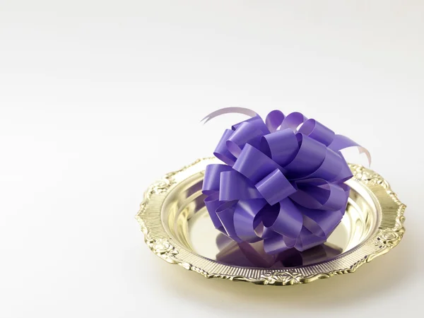 Purple ribbon bows — Stock Photo, Image