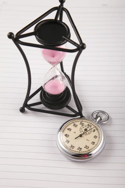 Oude uur glas en als u de stopwatch — Stockfoto