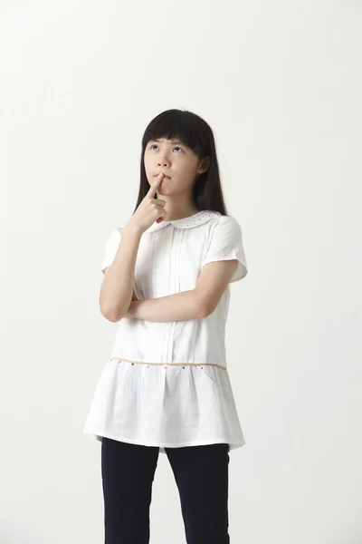 Menina chinesa duvidosa — Fotografia de Stock