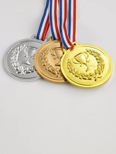 Médailles d'or, d'argent et de bronze — Photo