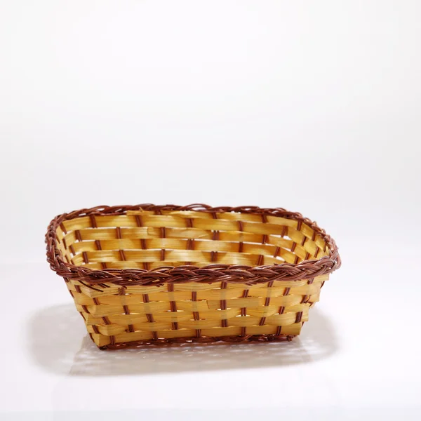Bamboo basket on the white background — Stock Photo, Image