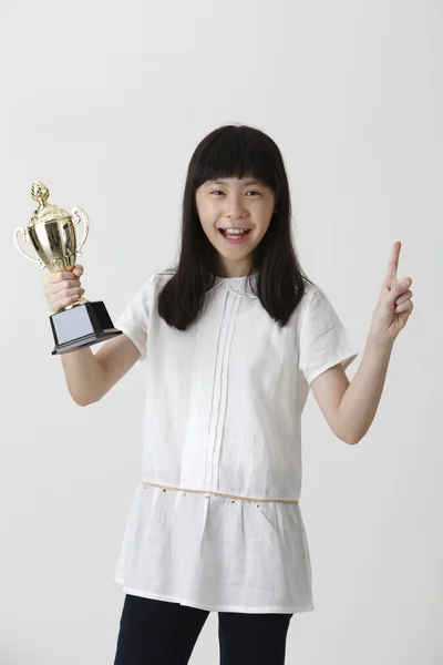 Kız holding kupa — Stok fotoğraf