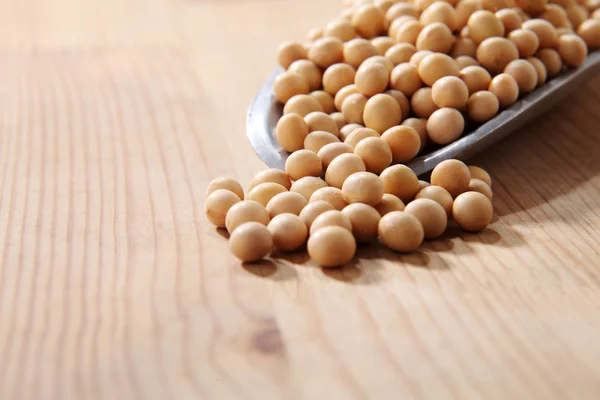 Scoop of the soy beans — Stock Photo, Image