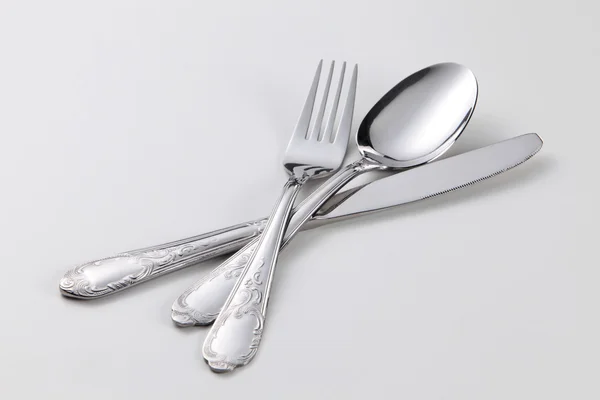 Knife, fork and spoon — Stock Photo, Image