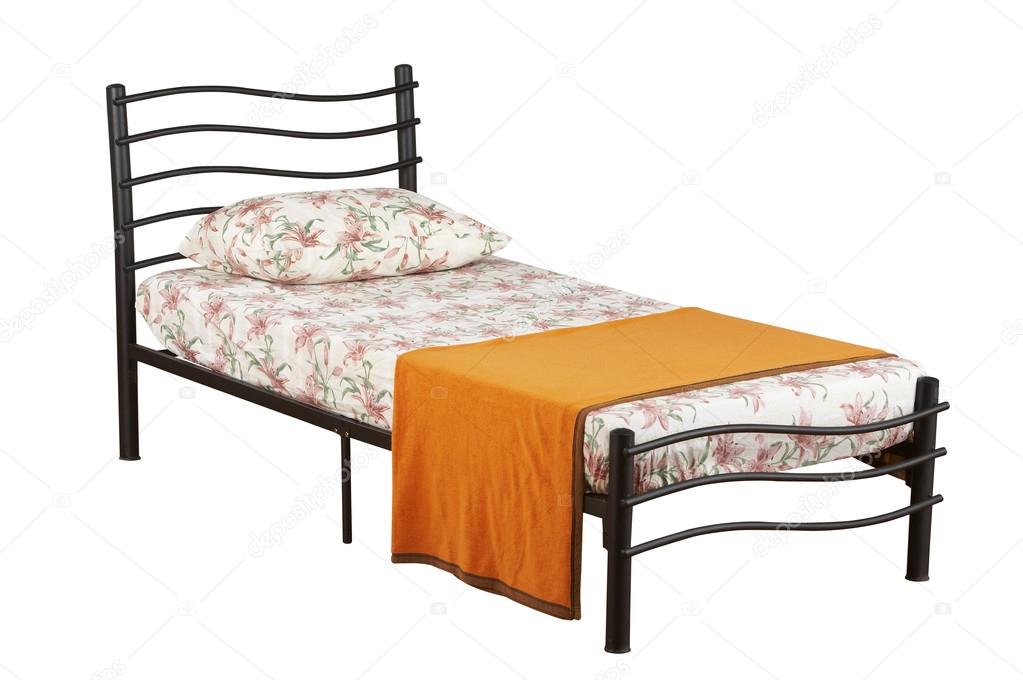 Single bed with pillow