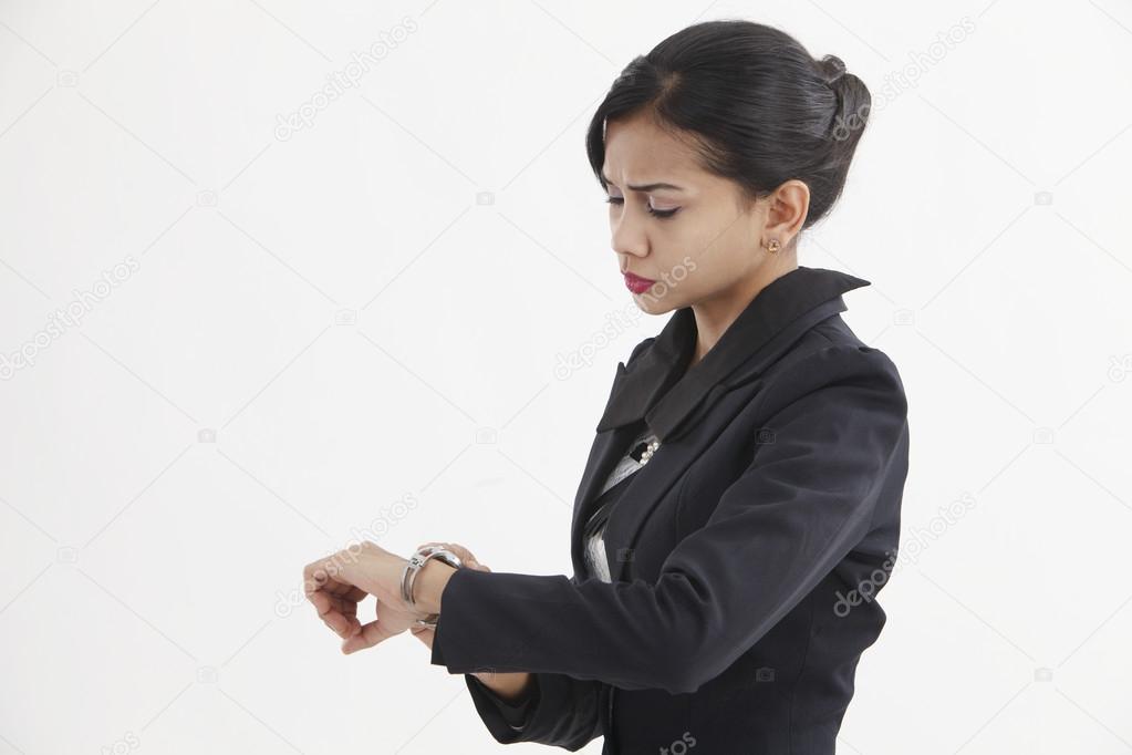 Woman checking time